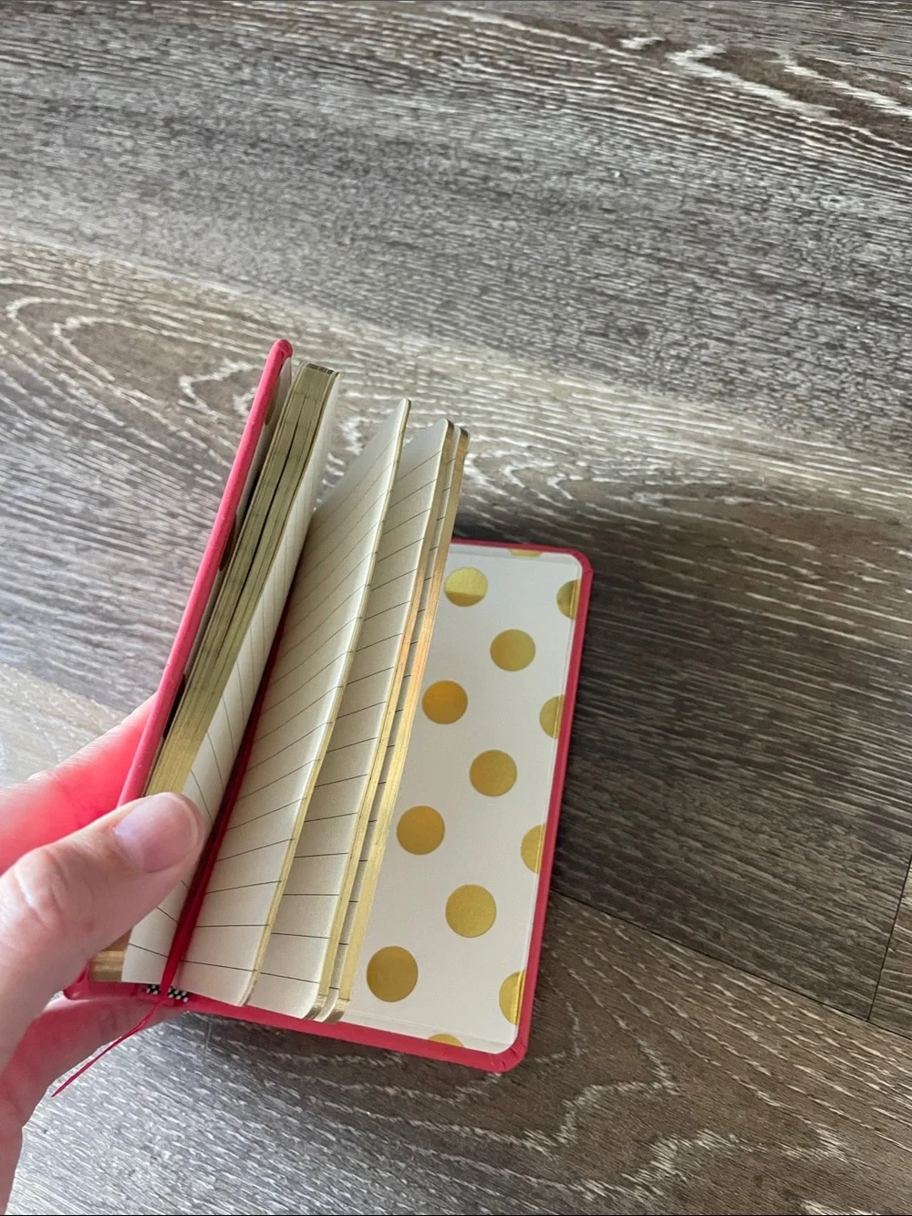 kate spade coral pink hardcover journal with gold foil text